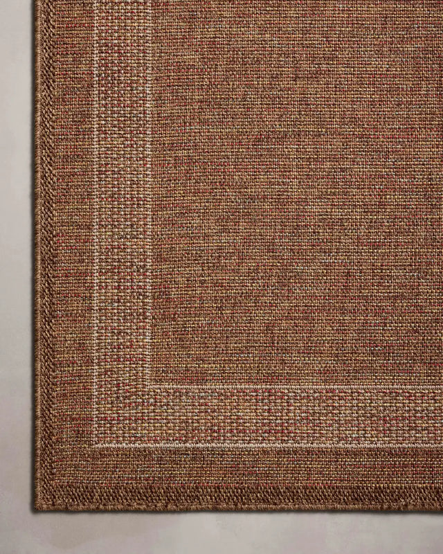 Loloi Merrick Mer-07 Cinnamon/Multi Rug - corner on wood