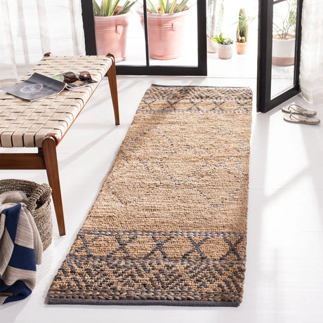 Safavieh Natural Fiber 2'-3" x 8'-0" Rug in Beige / Grey