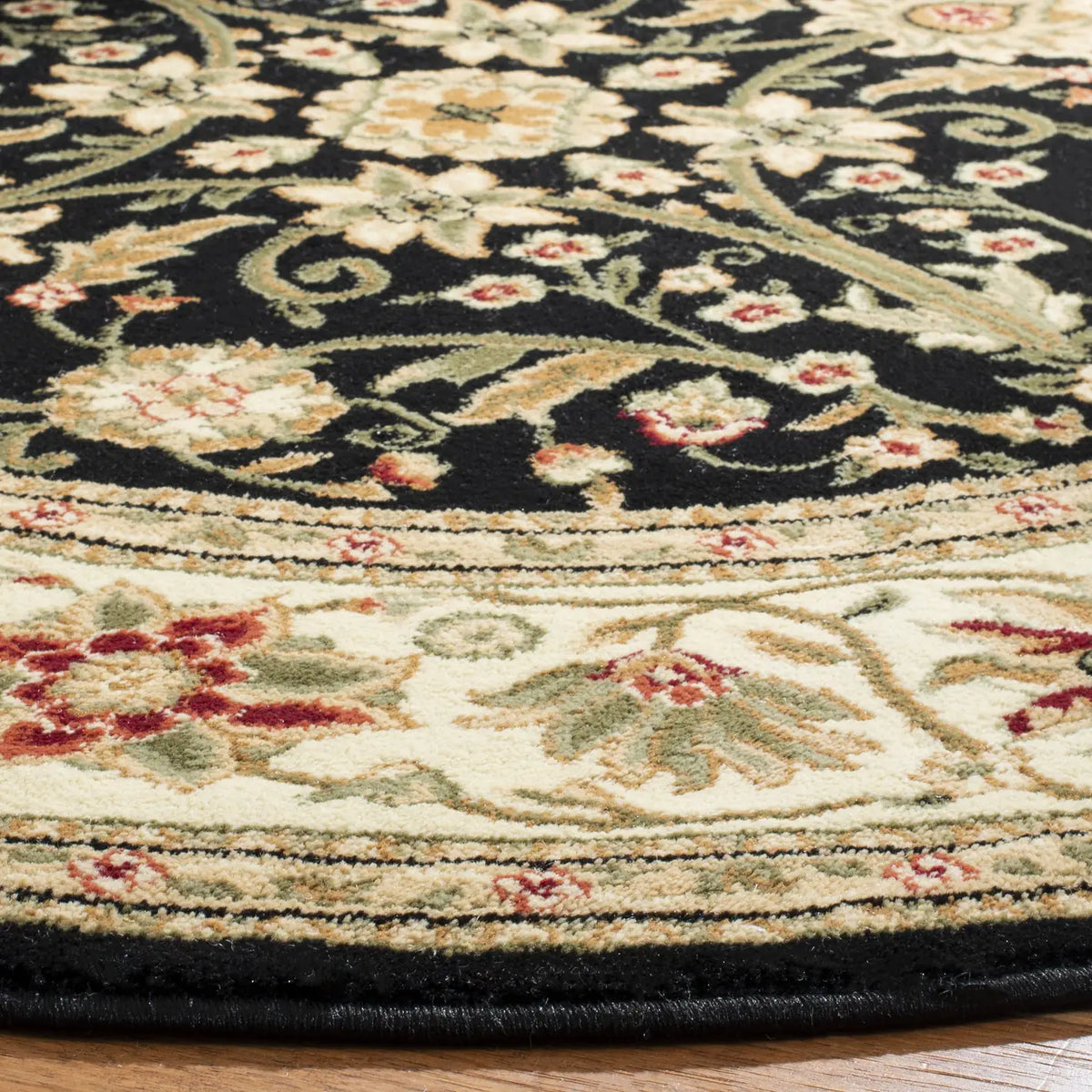 Safavieh Lyndhurst 5'-3" x 5'-3" Rug in Black / Ivory