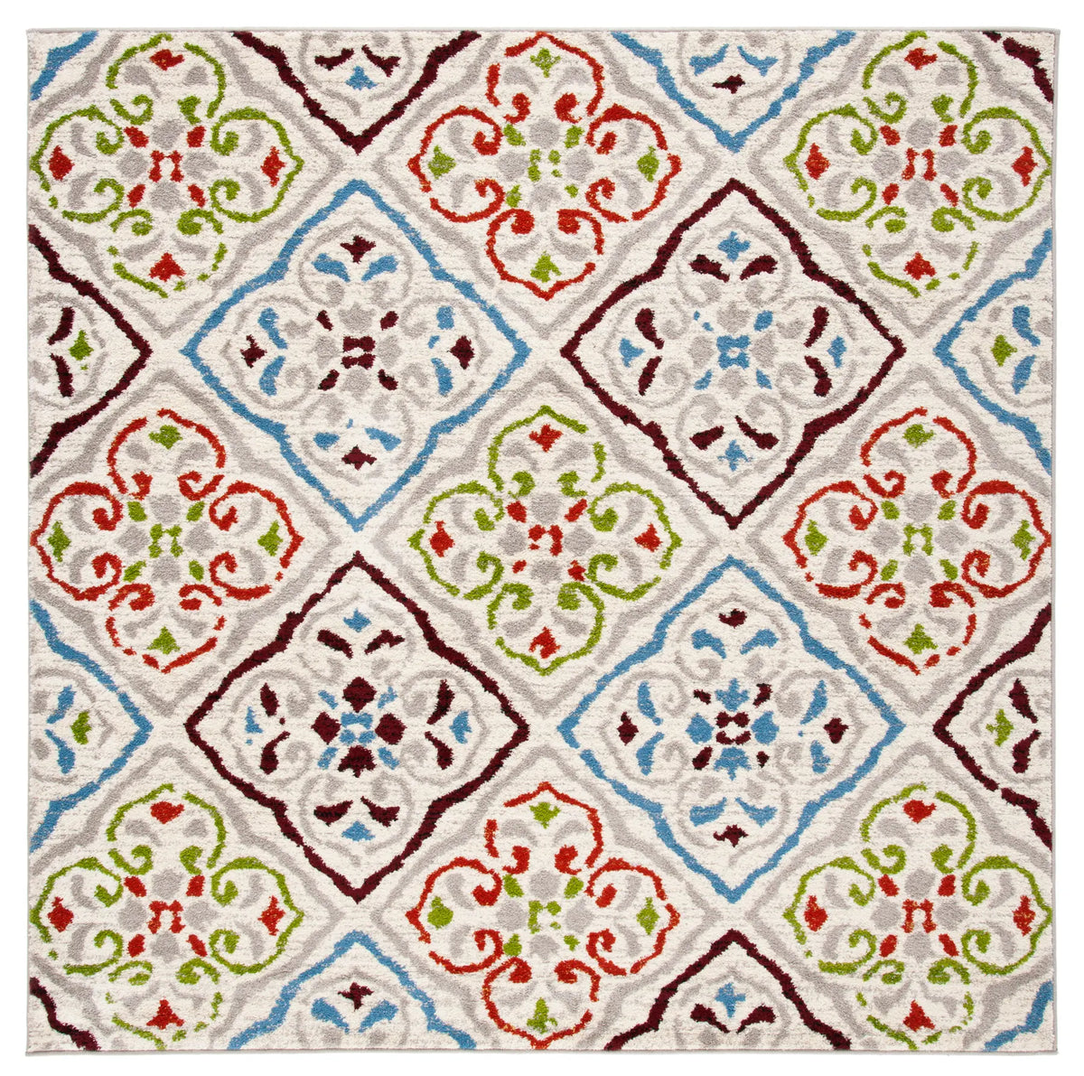 Safavieh Sagamore 6'-7" x 6'-7" Rug in Light Grey / Terracotta