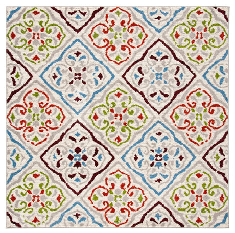 Safavieh Sagamore 6'-7" x 6'-7" Rug in Light Grey / Terracotta
