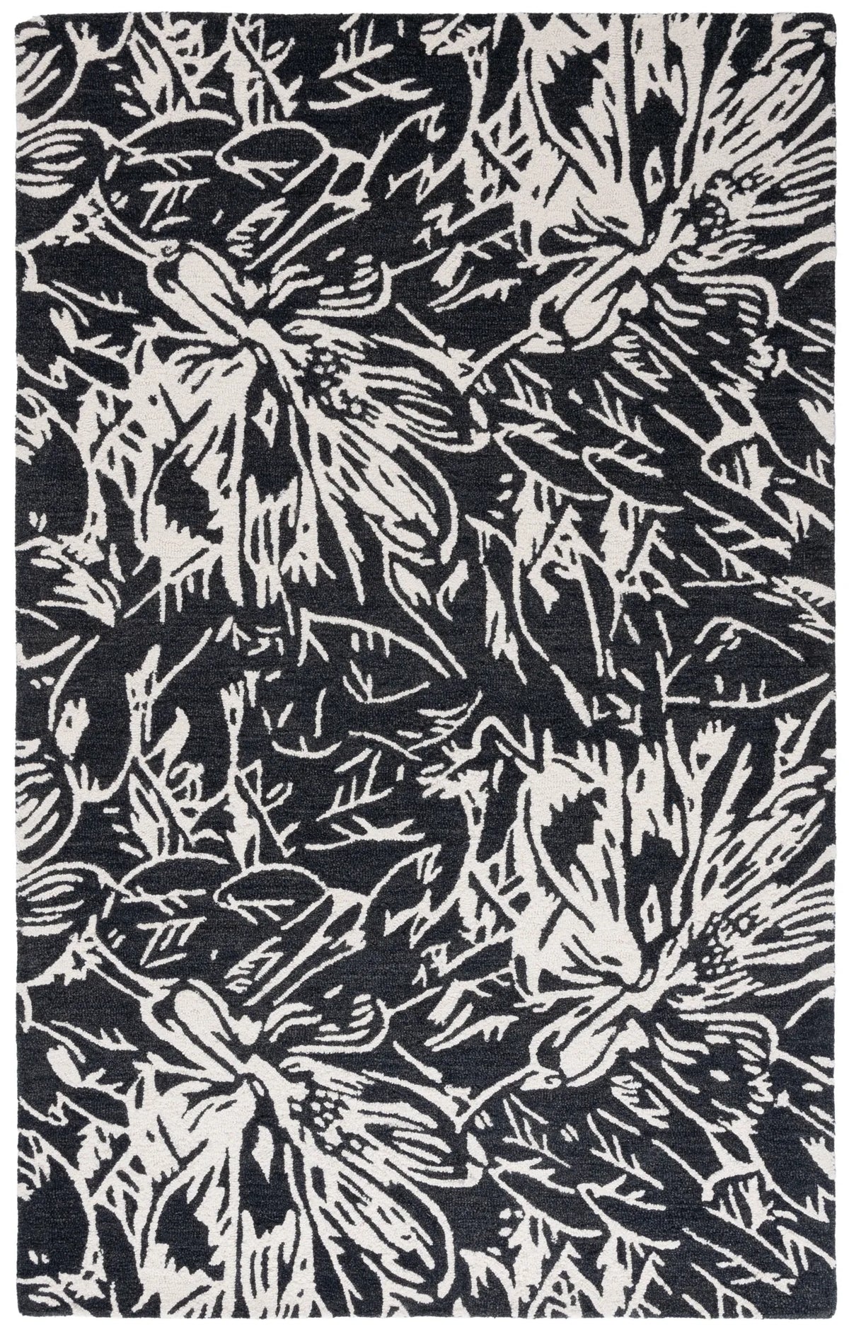 Safavieh Jardin 4'-0" x 6'-0" Rug in Black / Ivory