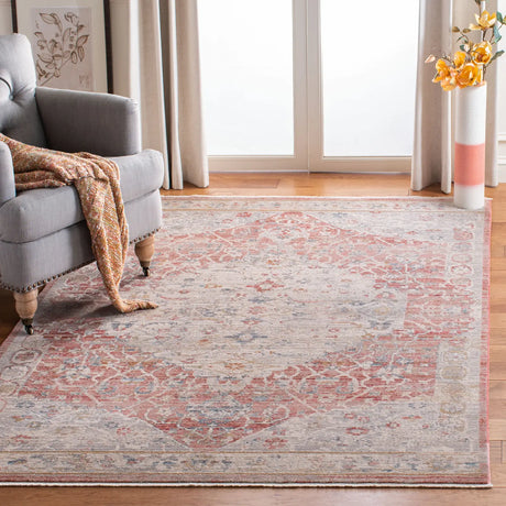 Safavieh Kenitra 600 4'-0" x 6'-0" Rug in Pink / Grey