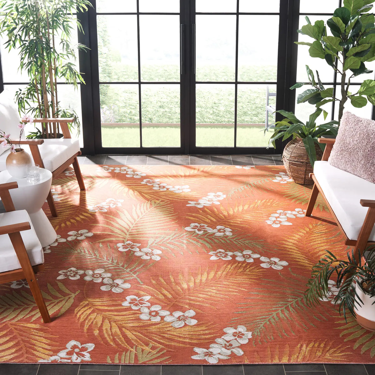 Safavieh Sunrise 8'-0" x 10'-0" Rug in Ivory / Rust Sage