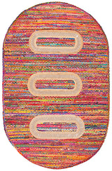 Safavieh Braided 5'-0" x 7'-0" Rug in Pink / Sage