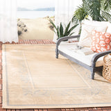 Safavieh Courtyard 4'-0" x 5'-7" Rug in Natural / Blue