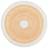 Safavieh Braided 5'-0" x 5'-0" Rug in Light Grey / Natural