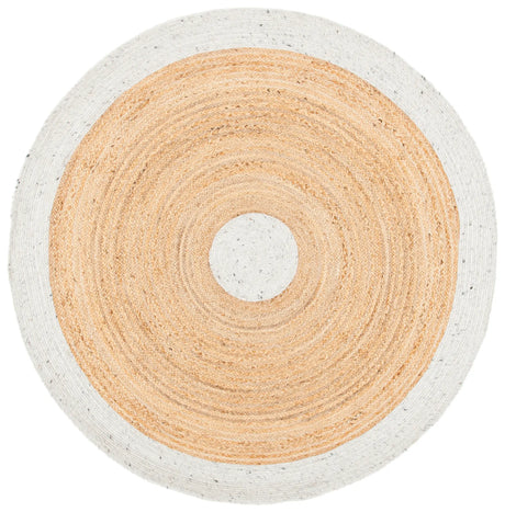 Safavieh Braided 5'-0" x 5'-0" Rug in Light Grey / Natural