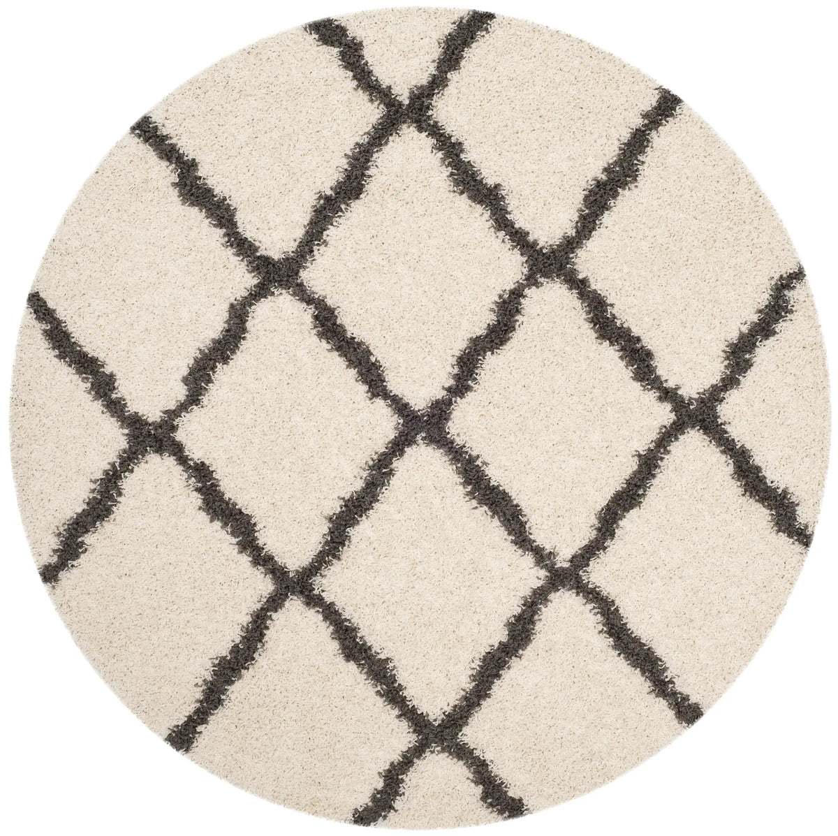 Safavieh Sgd-Dallas Shag 6'-0" x 6'-0" Rug in Ivory / Dark Grey
