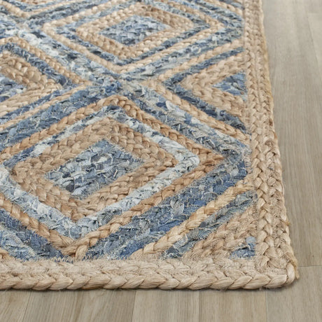 Safavieh Cape Cod 2'-3" x 10'-0" Rug in Natural / Blue
