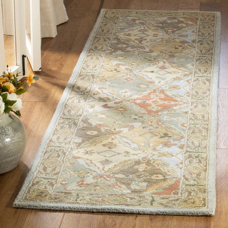Safavieh Heritage 2'-3" x 12'-0" Rug in Light Blue / Light Brown