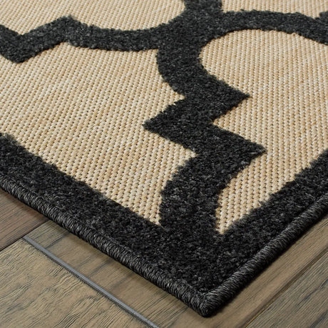 Oriental Weavers Sphinx Cayman 660N9 Sand / Charcoal Rugs - corner detail