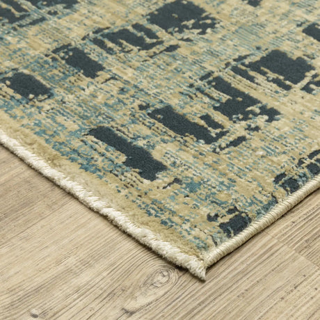Oriental Weavers Sphinx Reed Re07B Beige/ Blue Rug - corner detail