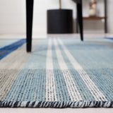 Safavieh Striped Kilim 4'-0" x 6'-0" Rug in Navy / Charcoal