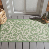 Safavieh Courtyard 2'-0" x 3'-7" Rug in Olive / Natural