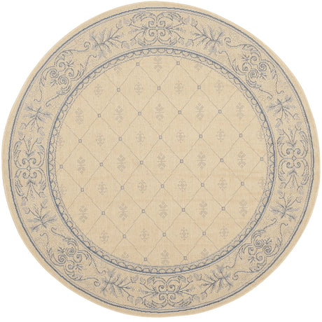 Safavieh Courtyard 5'-3" x 5'-3" Rug in Natural / Blue