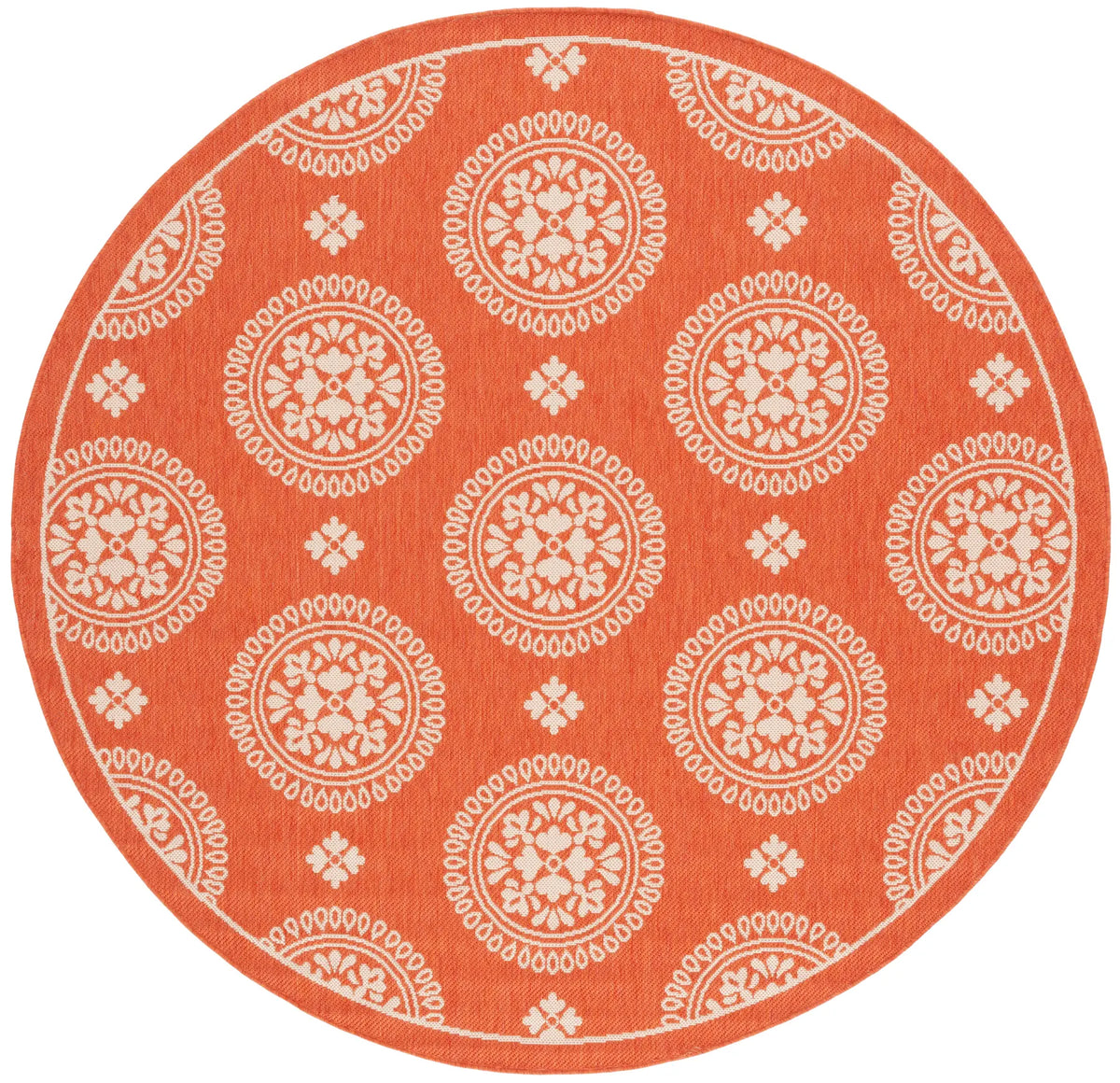 Safavieh Courtyard 6'-7" x 6'-7" Rug in Terracotta