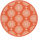 Safavieh Courtyard 6'-7" x 6'-7" Rug in Terracotta