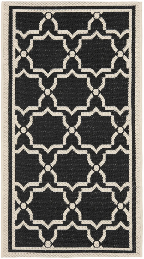 Safavieh Courtyard 2'-0" x 3'-7" Rug in Black / Beige