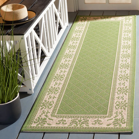 Safavieh Courtyard 2'-3" x 10'-0" Rug in Olive / Natural