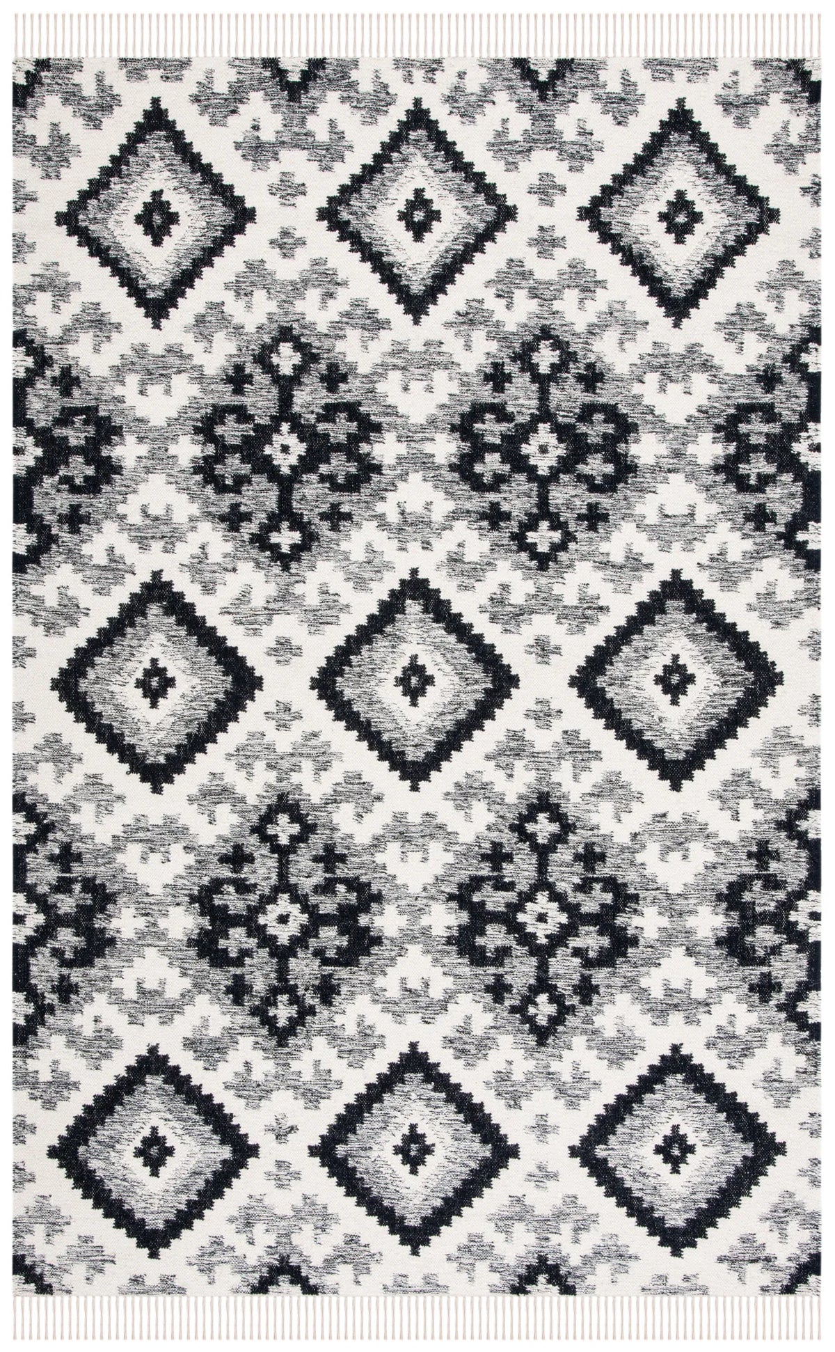 Safavieh Kilim 4'-0" x 6'-0" Rug in Ivory / Black