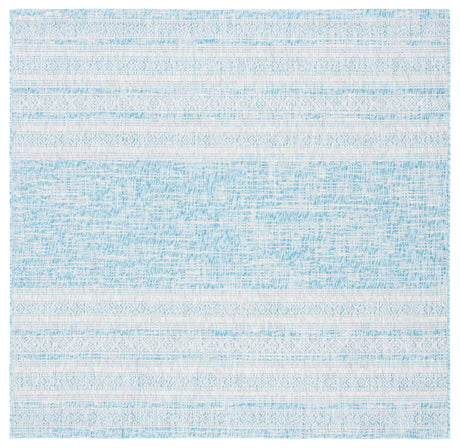 Safavieh Courtyard 6'-7" x 6'-7" Rug in Aqua / Grey