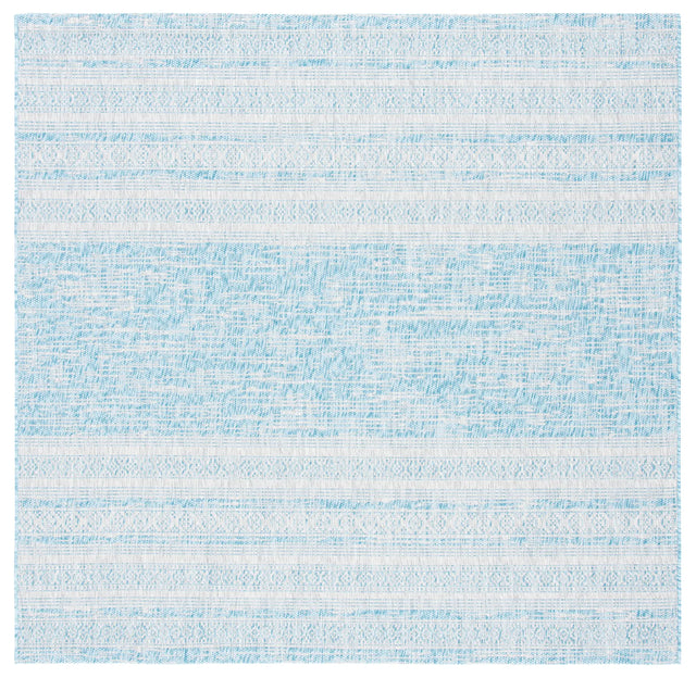 Safavieh Courtyard 6'-7" x 6'-7" Rug in Aqua / Grey