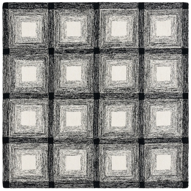 Safavieh Metro 6'-0" x 6'-0" Rug in Charcoal / Ivory