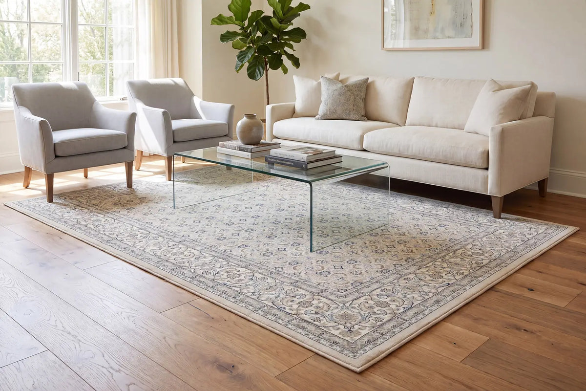 Dynamic Rugs Ancient Garden 57011 Soft Grey/Cream Rugs - Room