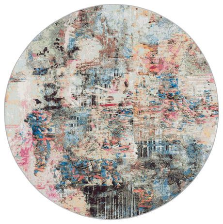 Safavieh Barbados 500 6'-6" x 6'-6" Rug in Green Ivory / Black Rust
