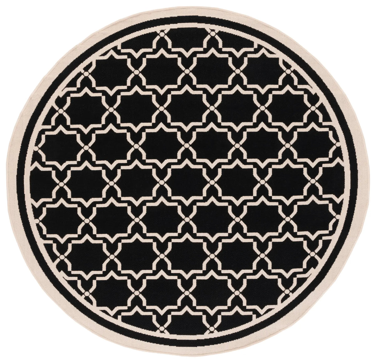 Safavieh Courtyard 6'-7" x 6'-7" Rug in Black / Beige