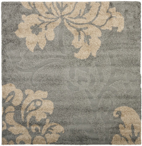 Safavieh Florida Shag 6'-7" x 6'-7" Rug in Grey / Beige
