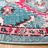 Safavieh Madison 6'-7" x 6'-7" Rug in Light Blue / Fuchsia