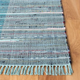 Safavieh Rag Rug 4'-0" x 6'-0" Rug in Light Blue / Grey