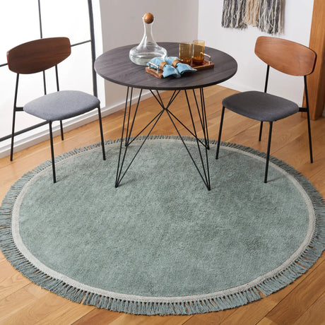 Safavieh Easy Care 6'-0" x 6'-0" Rug in Teal / Ivory