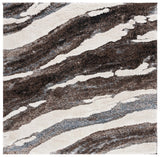 Safavieh Hi-Lo Shag 6'-7" x 6'-7" Rug in Brown / Beige Blue