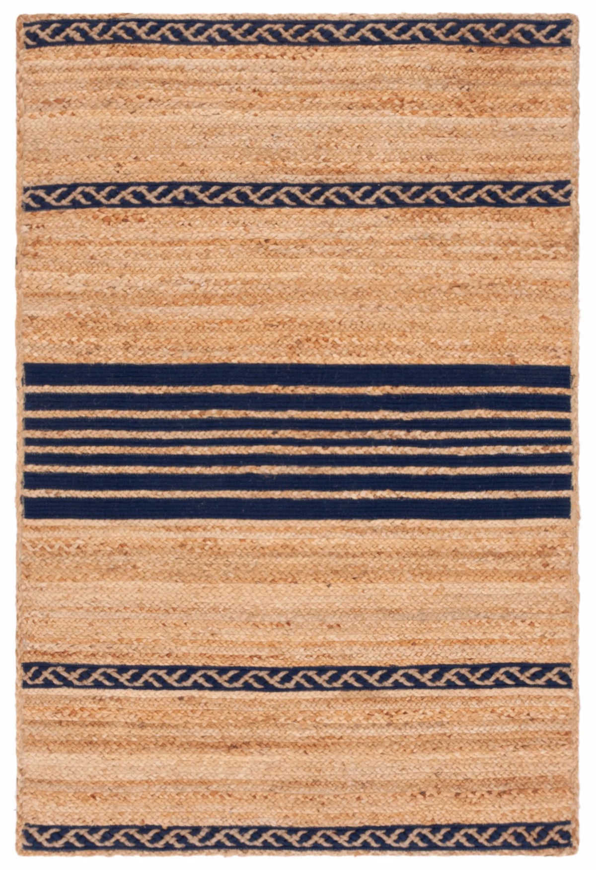 Safavieh Natural Fiber 3'-0" x 5'-0" Rug in Natural / Navy