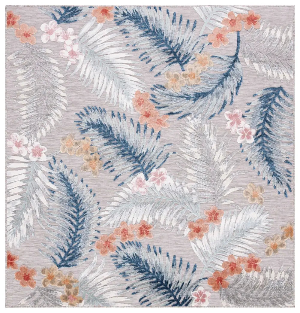 Safavieh Cabana 6'-5" x 6'-5" Rug in Grey / Navy