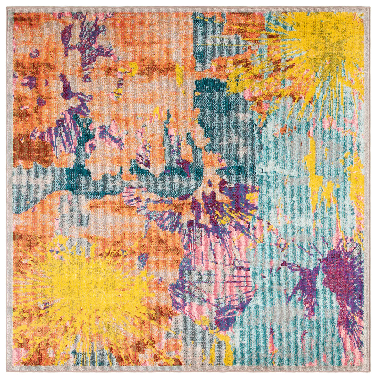 Safavieh Madison 200 6'-7" x 6'-7" Rug in Blue / Orange