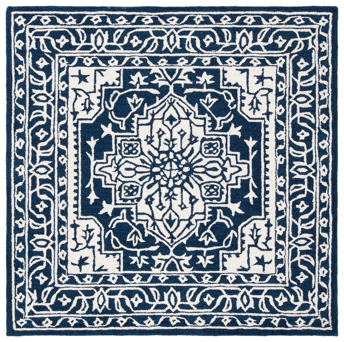 Safavieh Micro-Loop 5'-0" x 5'-0" Rug in Navy / Ivory