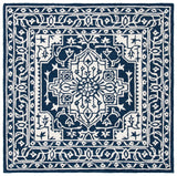 Safavieh Micro-Loop 5'-0" x 5'-0" Rug in Navy / Ivory