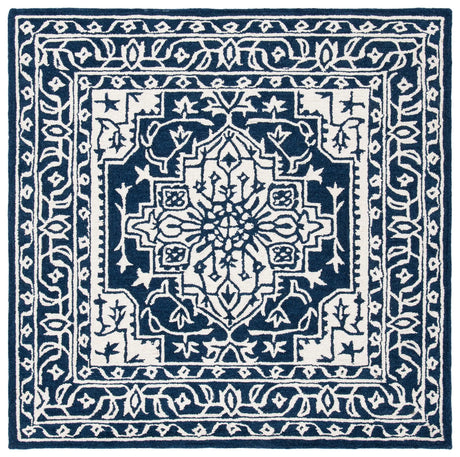 Safavieh Micro-Loop 5'-0" x 5'-0" Rug in Navy / Ivory