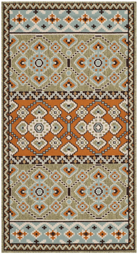Safavieh Veranda 2'-7" x 5'-0" Rug in Green / Terracotta