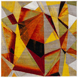 Safavieh Porcello 6'-7" x 6'-7" Rug in Orange / Red
