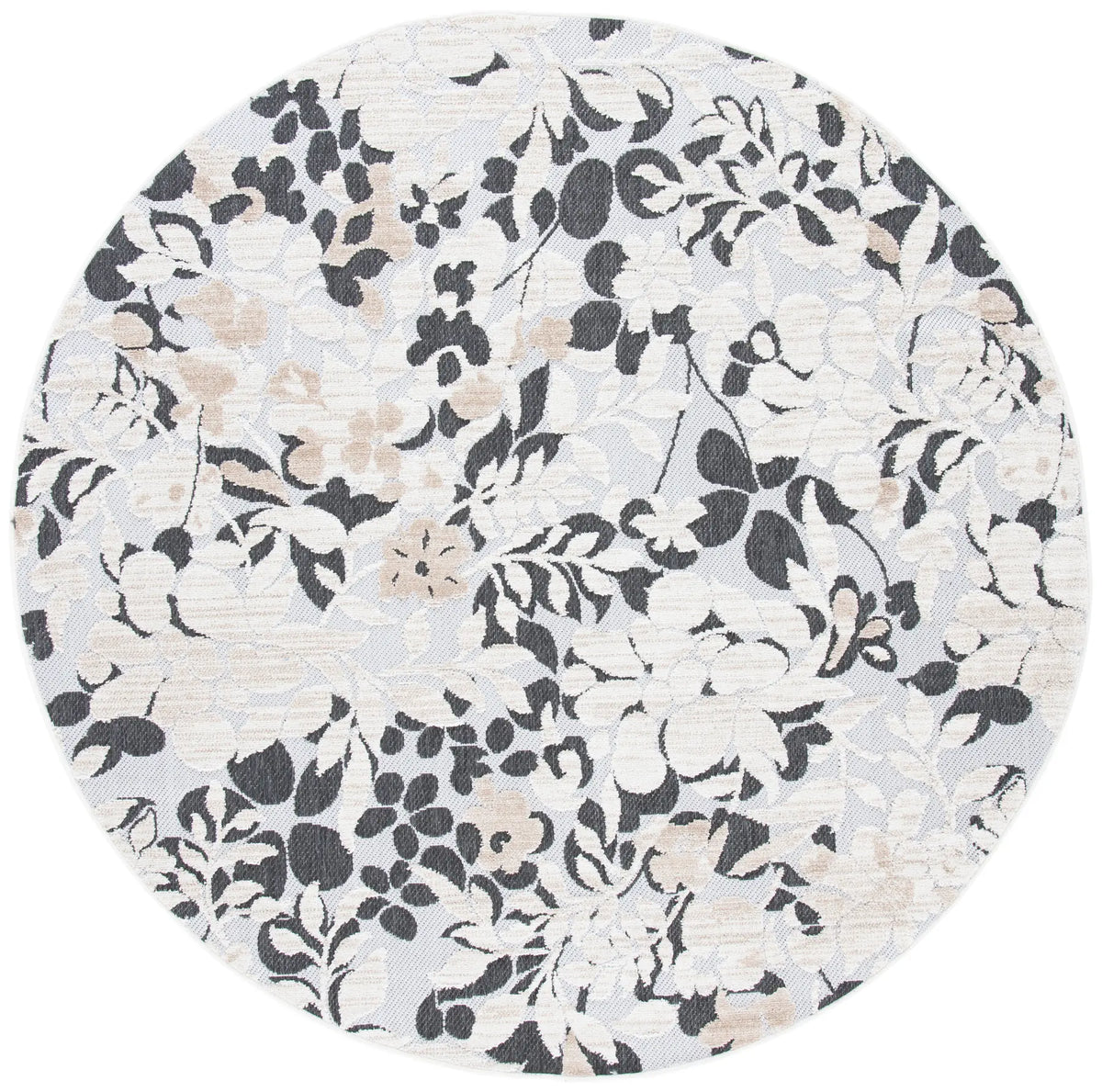 Safavieh Cabana 6'-7" x 6'-7" Rug in Ivory / Charcoal