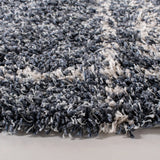 Safavieh Pro Lux Shag 400 6'-7" x 6'-7" Rug in Blue / Creme