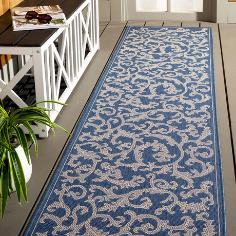 Safavieh Courtyard 2'-3" x 10'-0" Rug in Blue / Natural