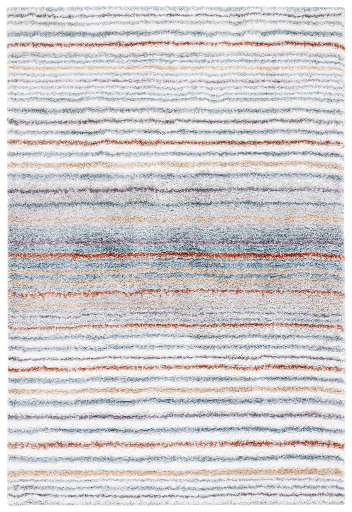 Safavieh Berber Shag 4'-5" x 6'-5" Rug in Blue Rust / Ivory