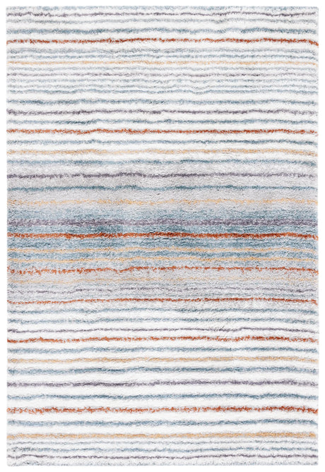 Safavieh Berber Shag 4'-5" x 6'-5" Rug in Blue Rust / Ivory