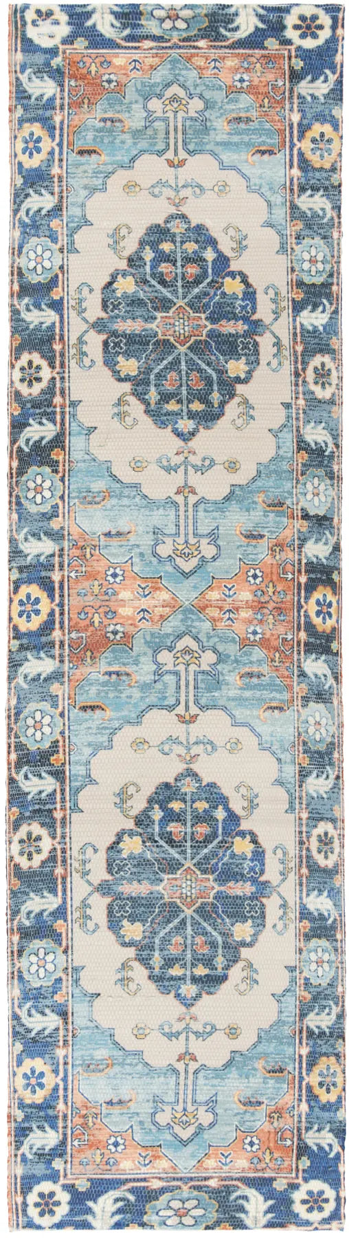 Safavieh Saffron 2'-3" x 6'-0" Rug in Blue / Coral